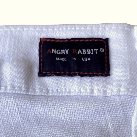 Angry Rabbit Wm’s Sz 3 W26 White Distressed Frayed Hem Cotton Blend Shorts - Picture 5 of 6